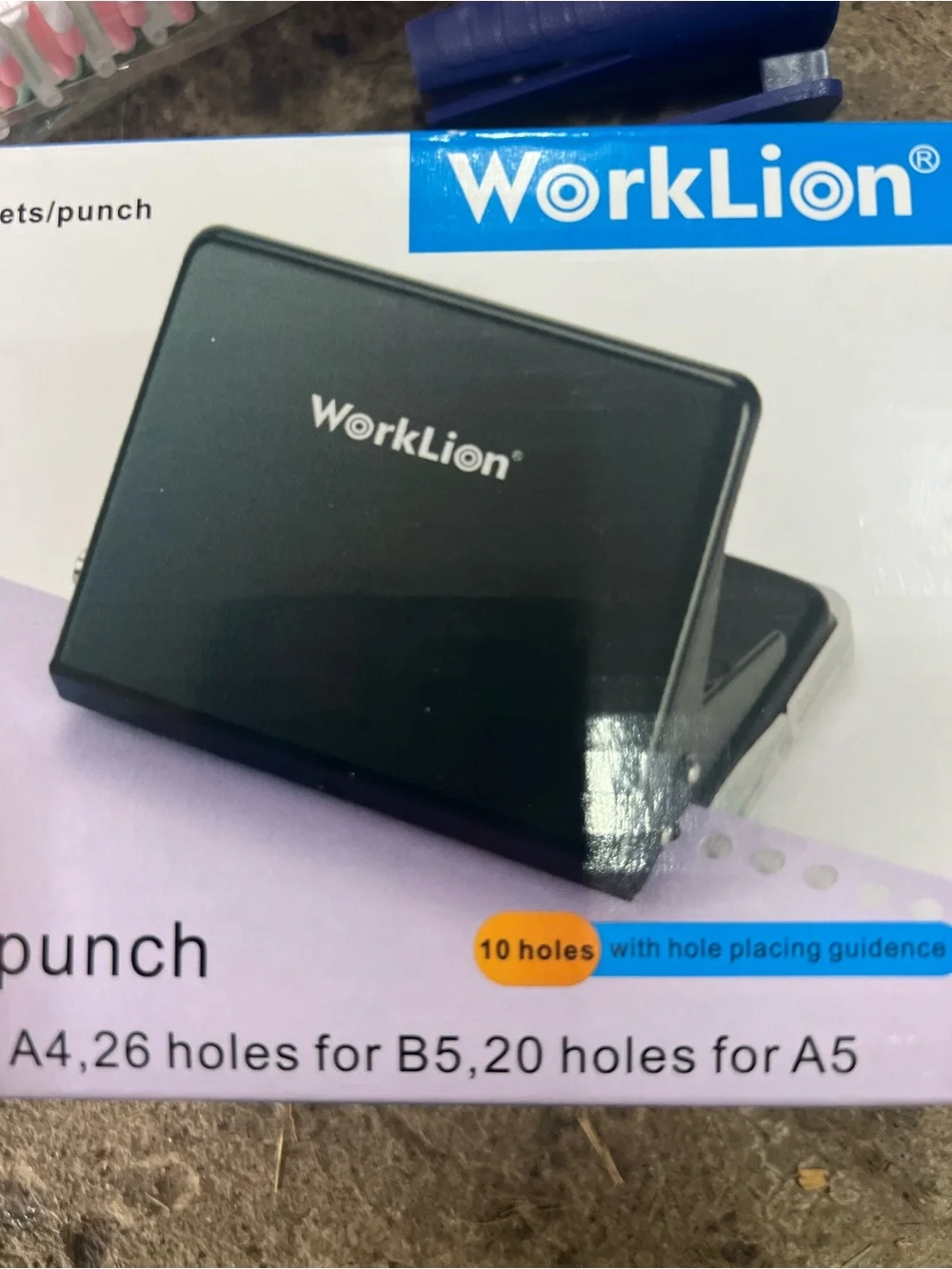 10-Hole Paper Punch - Black, Mint & Pink Binding Coils